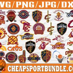 bundle 33 files cleveland cavaliers baseball team svg, cleveland cavaliers svg,  nba teams svg, nba svg, png, dxf, eps,