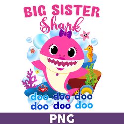Big Sister Shark Png, Shark Png, Baby Shark Png, Baby Shark Birthday Png, Baby Shark Party Png - Download File