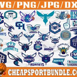 bundle 34 files charlotte hornets basketball team svg, charlotte hornets svg, nba teams svg, nba svg, png, dxf, eps, ins