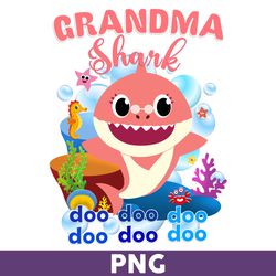Grandma Shark Png, Shark Png, Shark Birthday Png, Shark Party Png, Baby Shark Png, Family Shark Png - Download