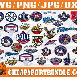 bundle 50 files new orleans pelicans basketball team svg, new orleans pelicans svg, nba teams svg, nba svg, png, dxf