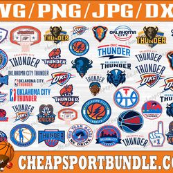 bundle 45 files oklahoma city thunder basketball team svg, oklahoma city thunder svg, nba teams svg, nba svg, png, dxf,
