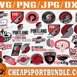bundle 31 files portland trail blazers basketball team svg, portland trail blazers svg, nba teams svg, nba svg, png, dxf