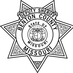 benton county mo sheriff department deputy badge black white vector outline or line art file for cnc laser cutting, wood
