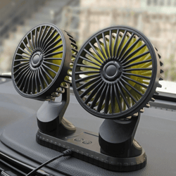 360 degree rotatable car cooling dual fan
