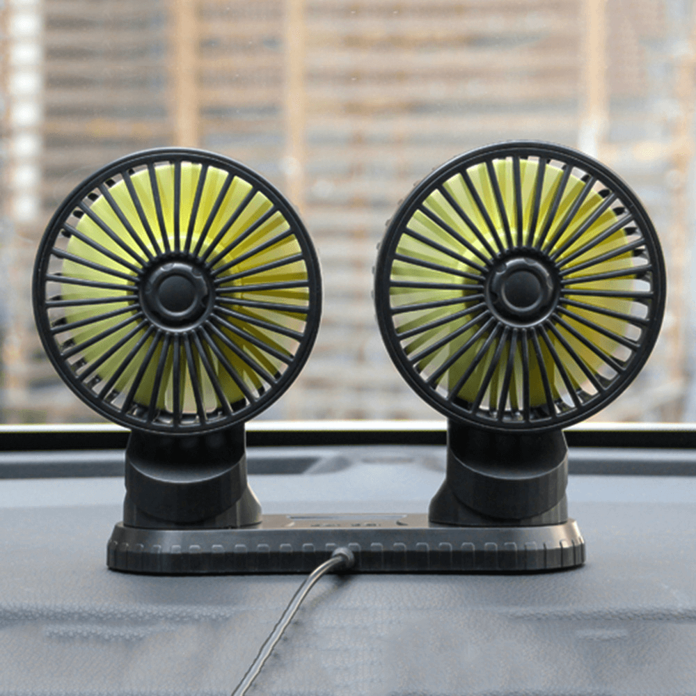 360 Degree Rotatable Car Cooling Dual Fan 2