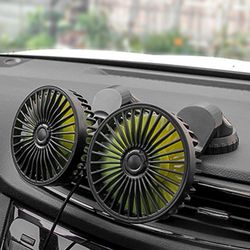 360 degree rotatable car cooling dual fan