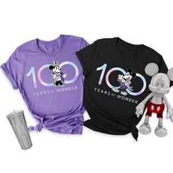 mickey and minnie disney100 couple matching shirt / disney 100 years of wonder tee / disneyland 100th anniversary shirt