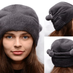 Women Winter Hat Luxury Mink. Elegant Mink Hat. Winter Mink Hat. Real Fur Hats. Mink Hats. Kubanka Hat. Real mink hat