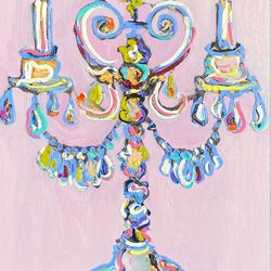 Candelabrum painting Original oil painting on canvas, Abstract painting Expressionism Galainart Chandelier Wall decor