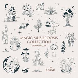 magic mushroom svg. celestial svg cricut. floral mushrooms svg clipart. mystical mushroom png clipart. witchy svg files