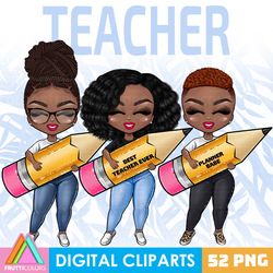 African American Teacher Clipart Bundle - Best Teacher Ever