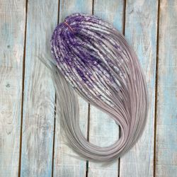 Crochet synthetic DE dreadlocks dreads with free ends purple