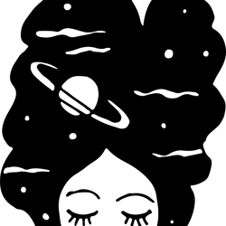 girl in space svg cut file- girl boss, cut file, cricut digital download