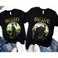king fergus and queen elinor couple matching shirt / his beard her brave tee / disney valentine's day t-shirt / disneyla