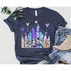 mickey and friends cinderella castle disney100 shirt / 100 years of wonder t-shirt / walt disney world / disneyland 2023
