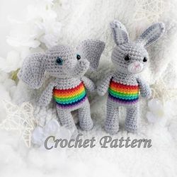 Elephant and Bunny Rabbit crochet pdttern  Amigurumi tutorial