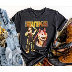 retro jar jar binks shirt / gungan star wars characters t-shirt / star wars day 2023 / may the 4th / galaxy's edge / wal