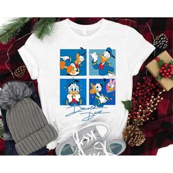 donald duck with signature shirt / mickey and friends t-shirt / walt disney world / disneyland family vacation trip / ma
