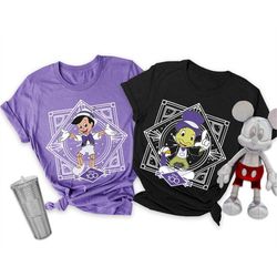 pinocchio and jiminy cricket disney 100 years of wonder shirt / 100th anniversary tee / walt disney company t-shirt / di