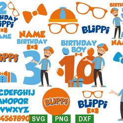 blippi svg, blippi birthday svg, blippi birthday boy svg, blippi font png