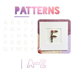 Set of patterns to make quilled letters | Alphabet A-Z | Quilling Paper Art Templates