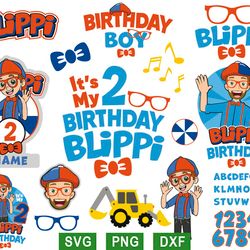 blippi svg, blippi birthday svg, blippi font svg, blippi party png