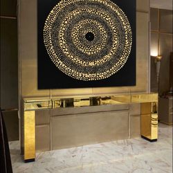 3d gold texture art – unique abstract painting for elegant spaces