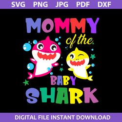 grandma of the baby shark svg, mommy shark svg, shark family svg, png jpg pdf dxf digital file