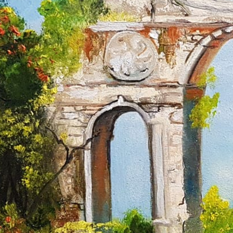 ДВП грунтованое, масло. Руины древнего города 24см30 см.jpg