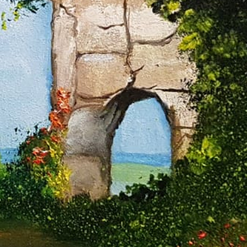 ДВП грунтованое, масло. Руины древнего города 24см30 см.jpg