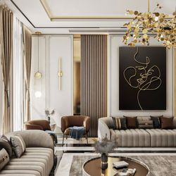 bold black & white abstract painting with gold leaf – striking contemporary artwork