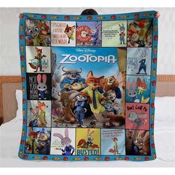 zootopia fleece blanket, disney sofa blanket, walt disney world, bedding decor, magic kingdom disneyland throw blanket
