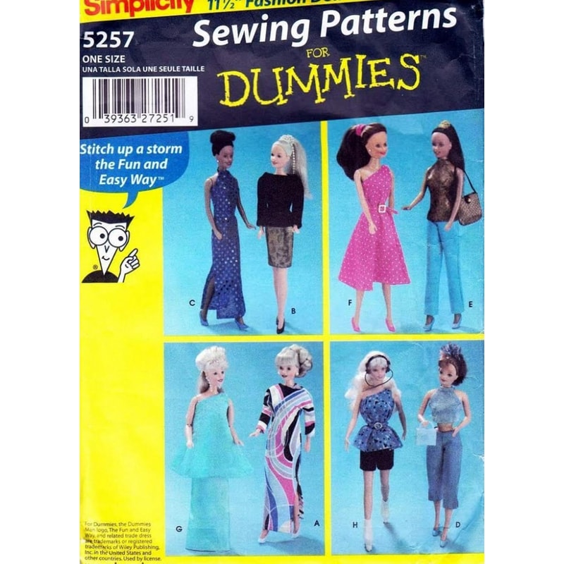 Seem Less Barbie Pattern Sewing patterns for dummies 11 1/2