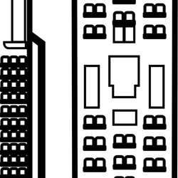 airbus_a380_seatmap black white vector outline or line art file for cnc laser cutting, wood, metal engraving, cricut fil