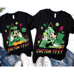 custom retro 90s mickey minnie st patrick shirt / personalized disney st patrick's day / disney shamrock t-shirt / disne