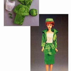 Barbie doll jacket, skirt and hat pattern Vintage Sewing pattern Digital download PDF