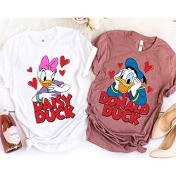 donald and daisy duck love heart shirt / disney world valentine's day t-shirt / disneyland couple matching gift for him