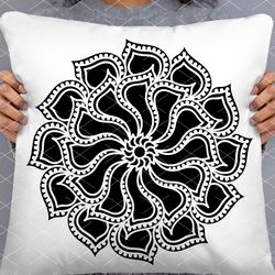 mandala svg, yellow flower, floral decorations