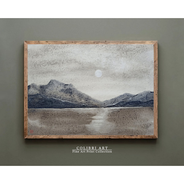 Mountain Lake Wall Art Neutral Print Moon 6 N15.jpg