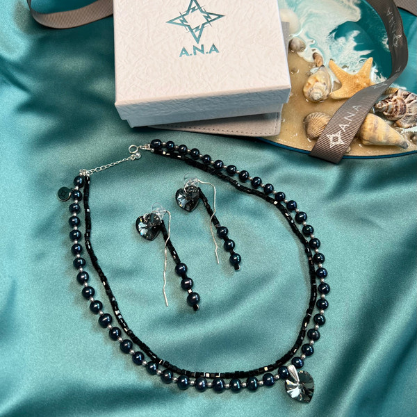 black pearl jewelry set