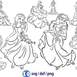 disney princess outline svg, snow white outline svg, belle outline png