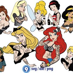 disney punk svg, disney princess punk svg, disney princess punk rock png