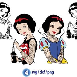 disney punk svg, disney princess punk svg, disney snow white svg