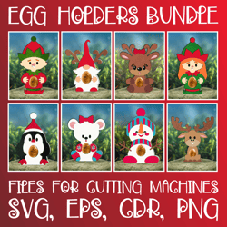 Christmas Egg Holders Bundle SVG