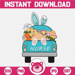easter png, easter truck png, nurse png, easter bunny sublimation, bunny clipart, easter vintage truck clipart, plaid tr