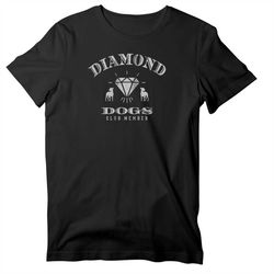 vintage diamond dogs club member t-shirt, funny mens short sleeve distressed richmond shirt