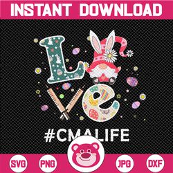 love easter cma life nurse, easter bunny gnome nurse life, easter nurse nursing gift digital png