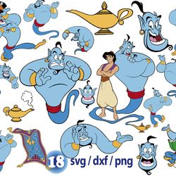 disney genie aladdin svg, aladdin movie svg, aladdin lamp svg png