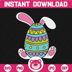 "easter png, easter egg wearing bunny ears png, easter bunny sublimation, easter egg clipart, printable , easter polk do